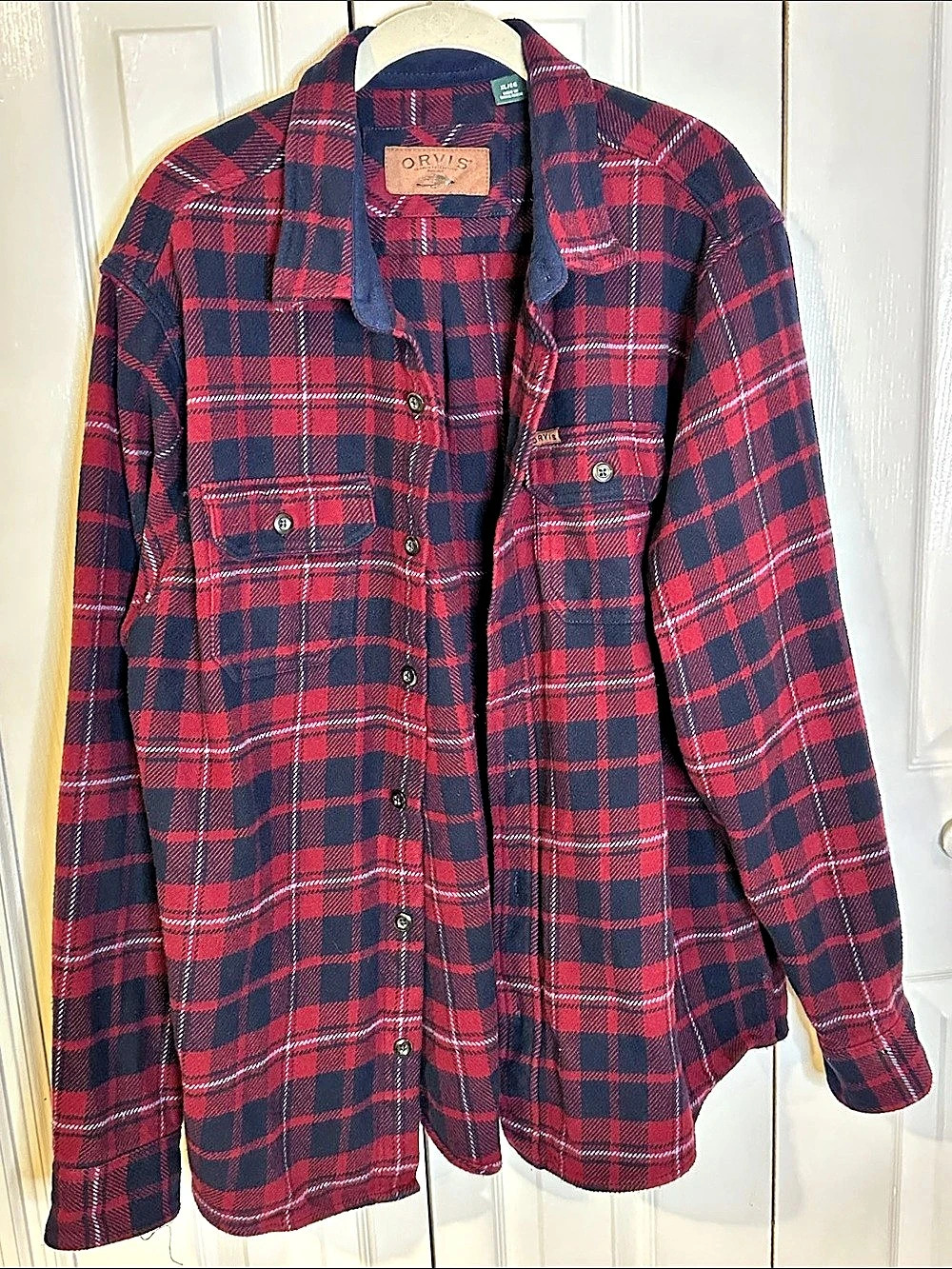Orvis Men's Plaid Cotton Shirt Size XL